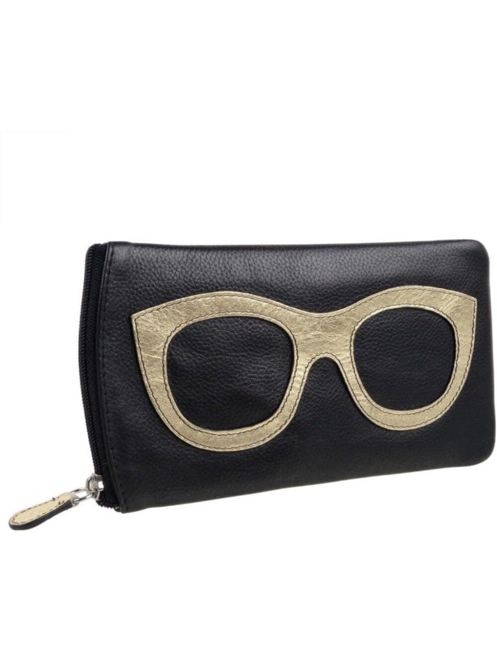 Vibrant Leather Eyeglass Case with Zip Closure & RFID Blocking - Travel-Friendly